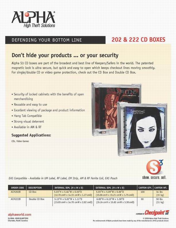 202&222 CD BOXES 防盜保護盒